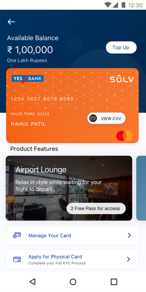 Solv Pay Later home screen